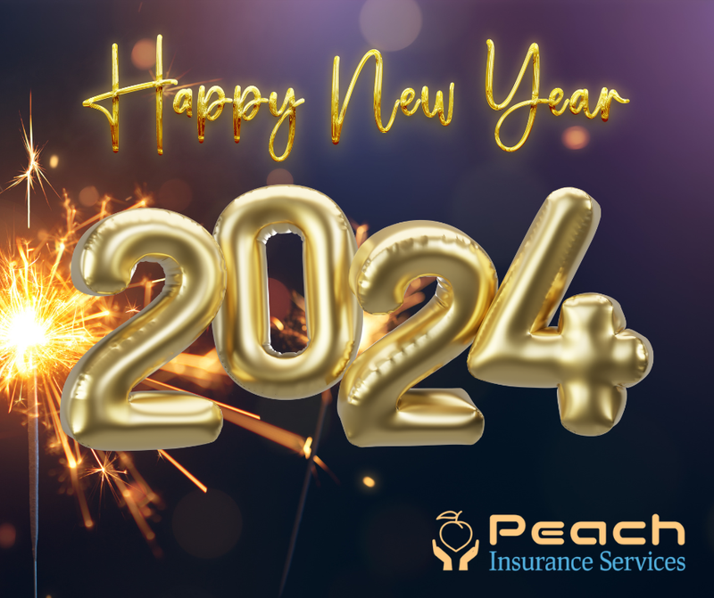 Happy New Year 2024 from Peach Insurance Services!